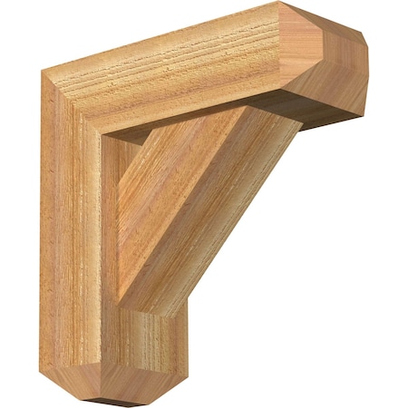 Ekena Millwork Traditional Craftsman Rough Sawn Bracket w/ Offset Brace, Western Red Cedar, 6"W x 16"D x 16"H BKT0604X16X16TRA04RWR